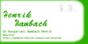 henrik wambach business card